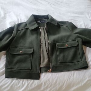 Zara Olive Green Short Jacket